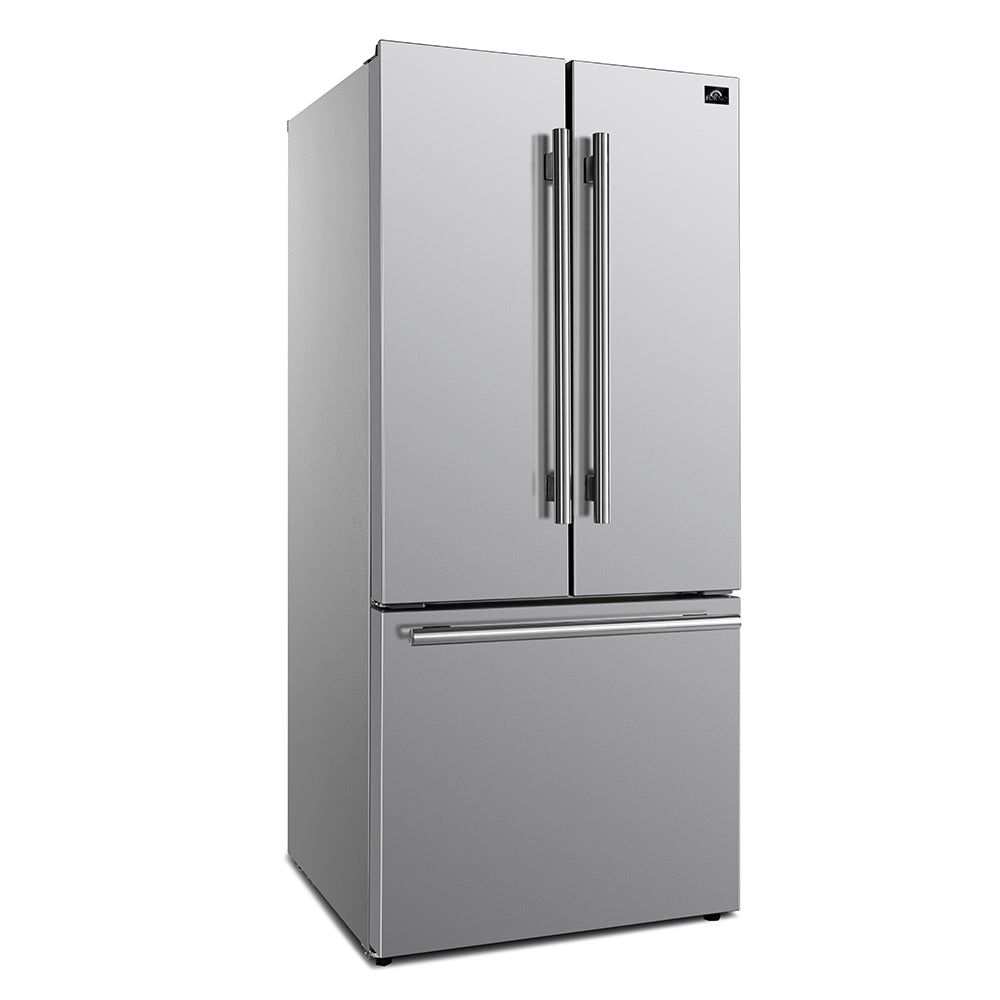 FORNO 31 in 17.5 cu ft French Door Refrigerator with Ice Marker in Stainless Steel - FFFFD1974-31SB - The Home Selection