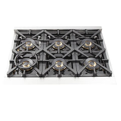 Forno 36" Capriasca Dual Fuel Range - Gas Cooktop with 240v Electric Oven - 6 Burners, Convection Oven and 120,000 BTUs - FFSGS6187-36 - The Home Selection