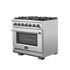 Forno 36" Capriasca Gas Range with 6 Burners, Convection Oven and 120,000 BTUs - FFSGS6260-36 - The Home Selection