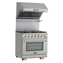 Forno 36" Capriasca Gas Range with 6 Burners, Convection Oven and 120,000 BTUs - FFSGS6260-36 - The Home Selection