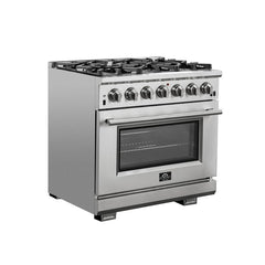 Forno 36" Capriasca Gas Range with 6 Burners, Convection Oven and 120,000 BTUs - FFSGS6260-36 - The Home Selection