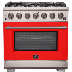 Forno 36" Capriasca Gas Range with 6 Burners, Convection Oven and 120,000 BTUs - FFSGS6260-36 - The Home Selection