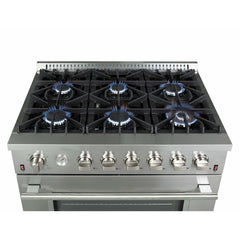 Forno 36" Freestanding Gas Range with AIRFRYER - REVERSIBLE GRIDDLE - WOK RING - FFSGS6291-36 - The Home Selection