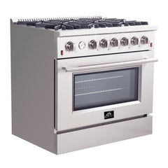 Forno 36" Freestanding Gas Range with AIRFRYER - REVERSIBLE GRIDDLE - WOK RING - FFSGS6291-36 - The Home Selection