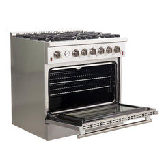 Forno 36" Freestanding Gas Range with AIRFRYER - REVERSIBLE GRIDDLE - WOK RING - FFSGS6291-36 - The Home Selection