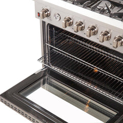 Forno 36" Freestanding Gas Range with AIRFRYER - REVERSIBLE GRIDDLE - WOK RING - FFSGS6291-36 - The Home Selection