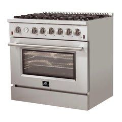 Forno 36" Freestanding Gas Range with AIRFRYER - REVERSIBLE GRIDDLE - WOK RING - FFSGS6291-36 - The Home Selection