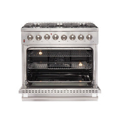 Forno 36" Galiano Gas Range with 240v Electric Oven - 6 Burners and Convection Oven - FFSGS6156-36 - The Home Selection