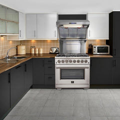 Forno 36" Galiano Gas Range with 240v Electric Oven - 6 Burners and Convection Oven - FFSGS6156-36 - The Home Selection
