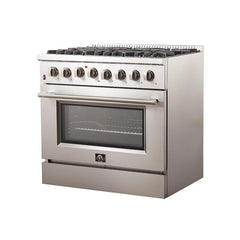 Forno 36" Galiano Gas Range with 240v Electric Oven - 6 Burners and Convection Oven - FFSGS6156-36 - The Home Selection
