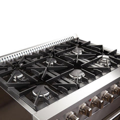 Forno 36" Galiano Gas Range with 240v Electric Oven - 6 Burners and Convection Oven - FFSGS6156-36 - The Home Selection