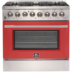 Forno 36" Galiano Gas Range with 240v Electric Oven - 6 Burners and Convection Oven - FFSGS6156-36 - The Home Selection