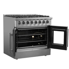 Forno 36-Inch Galiano Dual Fuel Range with 6 Gas Burners, 83,000 BTUs, & French Door Electric Oven in Stainless Steel (FFSGS6356-36) - The Home Selection