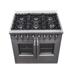 Forno 36-Inch Galiano Dual Fuel Range with 6 Gas Burners, 83,000 BTUs, & French Door Electric Oven in Stainless Steel (FFSGS6356-36) - The Home Selection
