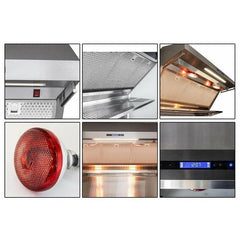 Forno 36" Wall Mount Range Hood with Red Light Warmer, Shelf/Backsplash, and 1200 CFM Motor - FRHWM5029-36HB - The Home Selection