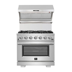 Forno 36" Wall Mount Range Hood with Red Light Warmer, Shelf/Backsplash, and 1200 CFM Motor - FRHWM5029-36HB - The Home Selection