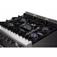 Forno 4-Piece Appliance Package - 30" Gas Range, 36" Refrigerator with Water Dispenser, Microwave Oven, & 3-Rack Dishwasher in Stainless Steel - The Home Selection
