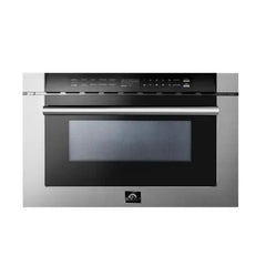 Forno 4-Piece Appliance Package - 48" Dual Fuel Range, 36" Refrigerator with Water Dispenser, Microwave Drawer, & 3-Rack Dishwasher in Stainless Steel - The Home Selection