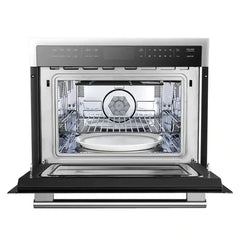 Forno 4-Piece Appliance Package - 48" Dual Fuel Range, 36" Refrigerator with Water Dispenser, Microwave Oven, & 3-Rack Dishwasher in Stainless Steel - The Home Selection