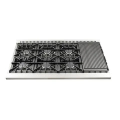 Forno 4-Piece Appliance Package - 48" Gas Range, 56" Pro-Style Refrigerator, Microwave Drawer, & 3-Rack Dishwasher in Stainless Steel - The Home Selection