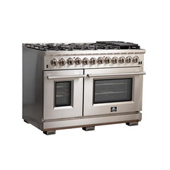 Forno 48" Capriasca Dual Fuel Range with 240v Electric Oven - 8 Burners, Griddle, and 160,000 BTUs - FFSGS6187-48 - The Home Selection