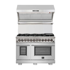 Forno 48" Capriasca Dual Fuel Range with 240v Electric Oven - 8 Burners, Griddle, and 160,000 BTUs - FFSGS6187-48 - The Home Selection
