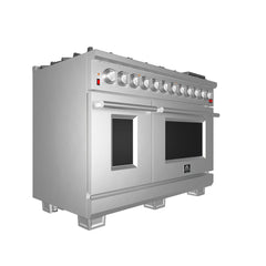 Forno 48" Capriasca Dual Fuel Range with 240v Electric Oven - 8 Burners, Griddle, and 160,000 BTUs - FFSGS6187-48 - The Home Selection
