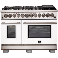Forno 48" Capriasca Dual Fuel Range with 240v Electric Oven - 8 Burners, Griddle, and 160,000 BTUs - FFSGS6187-48 - The Home Selection