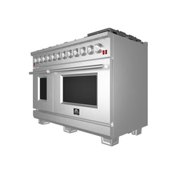 Forno 48" Capriasca Dual Fuel Range with 240v Electric Oven - 8 Burners, Griddle, and 160,000 BTUs - FFSGS6187-48 - The Home Selection
