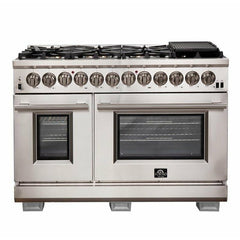 Forno 48" Capriasca Dual Fuel Range with 240v Electric Oven - 8 Burners, Griddle, and 160,000 BTUs - FFSGS6187-48 - The Home Selection