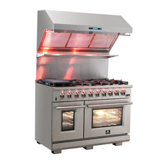 Forno 48" Capriasca Gas Range with 8 Burners, Griddle and 160,000 BTUs - FFSGS6260-48 - The Home Selection