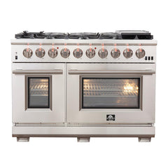 Forno 48" Capriasca Gas Range with 8 Burners, Griddle and 160,000 BTUs - FFSGS6260-48 - The Home Selection