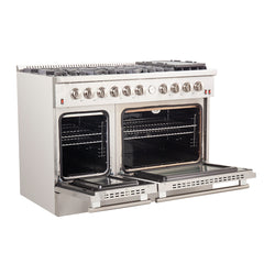 Forno 48" Freestanding Gas Range with AIRFRYER - REVERSIBLE GRIDDLE - WOK RING - FFSGS6291-48 - The Home Selection