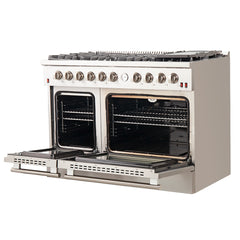 Forno 48" Freestanding Gas Range with AIRFRYER - REVERSIBLE GRIDDLE - WOK RING - FFSGS6291-48 - The Home Selection