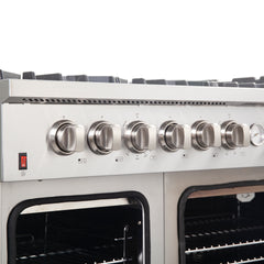 Forno 48" Freestanding Gas Range with AIRFRYER - REVERSIBLE GRIDDLE - WOK RING - FFSGS6291-48 - The Home Selection