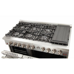 Forno 48" Freestanding Gas Range with AIRFRYER - REVERSIBLE GRIDDLE - WOK RING - FFSGS6291-48 - The Home Selection
