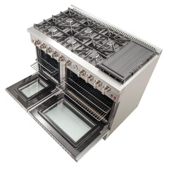 Forno 48" Freestanding Gas Range with AIRFRYER - REVERSIBLE GRIDDLE - WOK RING - FFSGS6291-48 - The Home Selection