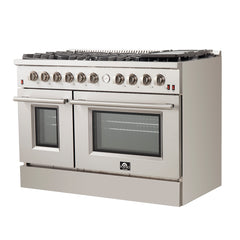 Forno 48" Freestanding Gas Range with AIRFRYER - REVERSIBLE GRIDDLE - WOK RING - FFSGS6291-48 - The Home Selection
