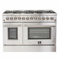 Forno 48" Galiano Dual Fuel Range - Gas Cooktop with 240v Electric Oven - 8 Burners, Griddle, and Double Oven - FFSGS6156-48 - The Home Selection