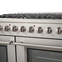 Forno 48" Galiano Gas Range with 8 Burners, Griddle, and Double Oven - FFSGS6244-48 - The Home Selection