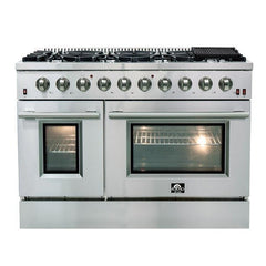 Forno 48" Galiano Gas Range with 8 Burners, Griddle, and Double Oven - FFSGS6244-48 - The Home Selection