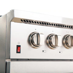 Forno 5-Piece Appliance Package - 48" Dual Fuel Range, 56" Pro-Style Refrigerator, Wall Mount Hood with Backsplash, Microwave Oven, & 3-Rack Dishwasher in Stainless Steel - The Home Selection