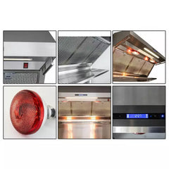 Forno 5-Piece Pro Appliance Package - 48" Gas Range, 56" Pro-Style Refrigerator, Wall Mount Hood with Backsplash, Microwave Oven, & 3-Rack Dishwasher in Stainless Steel - The Home Selection
