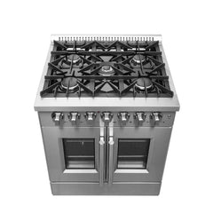 Forno Galiano 30" Freestanding French Door Dual Fuel Range - FFSGS6356-30 - The Home Selection