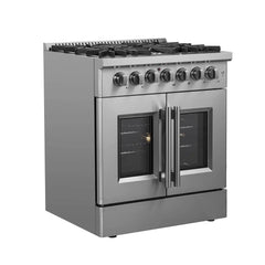 Forno Galiano 30" Freestanding French Door Dual Fuel Range - FFSGS6356-30 - The Home Selection