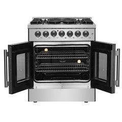 Forno Galiano 30" Freestanding French Door Dual Fuel Range - FFSGS6356-30 - The Home Selection
