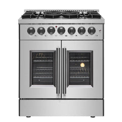 Forno Galiano 30" Freestanding French Door Dual Fuel Range - FFSGS6356-30 - The Home Selection