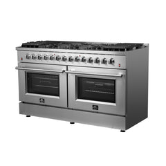 Forno Galiano 60" Gold Professional Freestanding Gas Surface Dual Fuel 240V Electric oven Range - FFSGS6156-60 - The Home Selection
