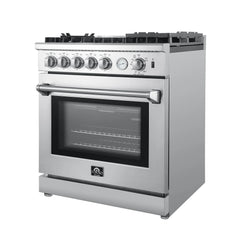 Forno Lazio - 30" All Gas Range, 5 burners with Air Fryer and Griddle - FFSGS6276-30 - The Home Selection