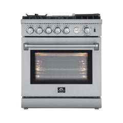Forno Lazio - 30" All Gas Range, 5 burners with Air Fryer and Griddle - FFSGS6276-30 - The Home Selection